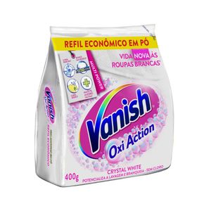 Tira Manchas em Pó VANISH Crystal White Oxi Action para roupas brancas Refil Econômico 400g