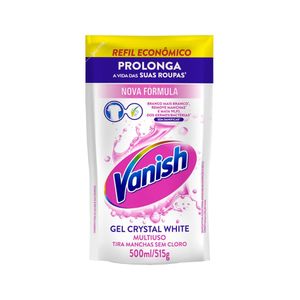 Tira Manchas em Gel VANISH Crystal White roupas brancas Refil Econômico 500ml