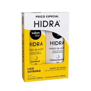 Kit Capilar Shampoo 300ml e Condicionador 300ml Hidra Super Liso Salon Line