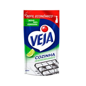 Limpador Desengordurante VEJA Cozinha Limão Sachê Econômico 400ml