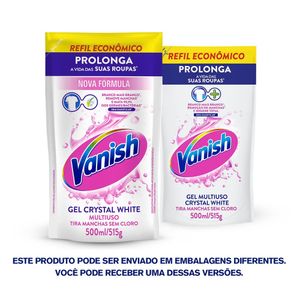 Tira Manchas em Gel VANISH Crystal White roupas brancas Refil Econômico 500ml