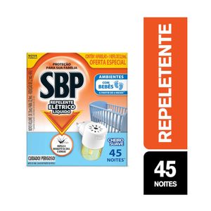 Repelente Elétrico Líquido SBP Aparelho + Refil Cheiro Suave para Bebês 32,9ml