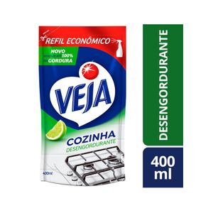 Limpador Desengordurante VEJA Cozinha Limão Sachê Econômico 400ml