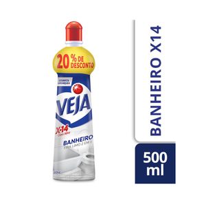Limpador Tira Limo VEJA X-14 Banheiro com 20% de desconto Squeeze 500ml