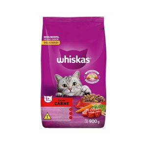 Ração para Gatos Adultos WHISKAS Carne pacote 900g