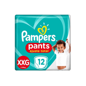 Fralda Descartável Infantil Pampers Pants Ajuste Total Tamanho XXG Contém 12 Unidades