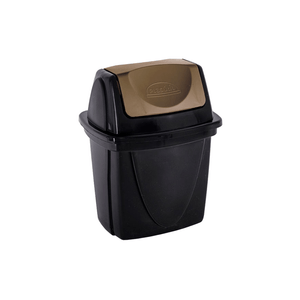 Lixeira de Plástico Basculante Plasútil Cor Preta 4,9L