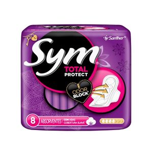 Absorvente com Abas SYM Suave Total Protect pacote 8un