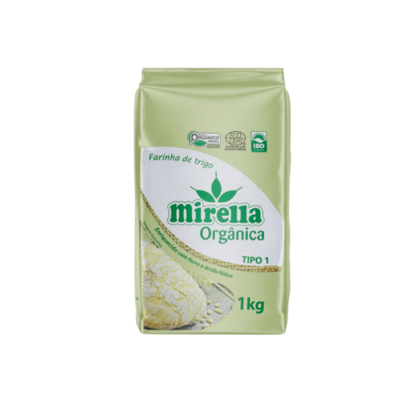 Farinha De Trigo Orgânica Mirella Tipo 1 Embalagem 1kg