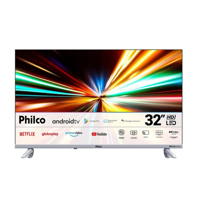 Smart TV PHILCO 32" Led Android Bluetooth, Globo Play,Youtube