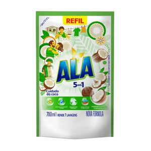 Lava Roupas Líquido ALA Coco Refil Sachê 700ml