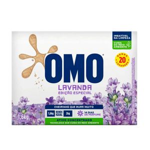 Lava Roupas em Pó OMO Lavanda Edição Especial Caixa 1,6kg