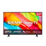 Smart TV SEMP 43 R6500 Led HD Roku Wifi HDMI USB Preta