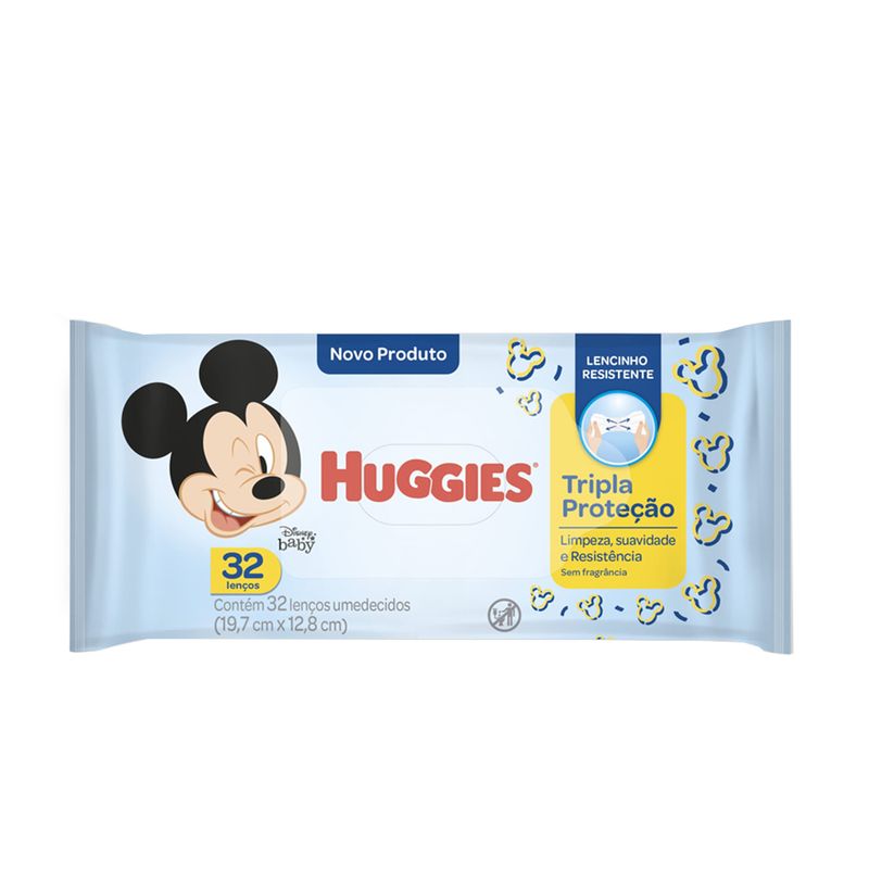 Lenços Umedecidos HUGGIES Tripla Proteção Pacote 32un
