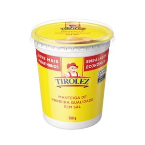 Manteiga sem Sal TIROLEZ Pote 500g
