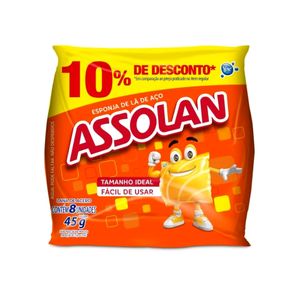 Esponja ASSOLAN Lã de Aço pacote 8un