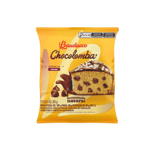 Mini Colomba Bauducco Sabor Gotas de Chocolate Embalagem 80g