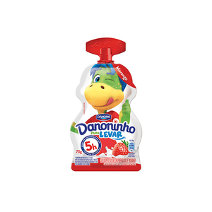 Iogurte Infantil Petit Suisse Danoninho para Levar Sabor Morango Embalagem 70g