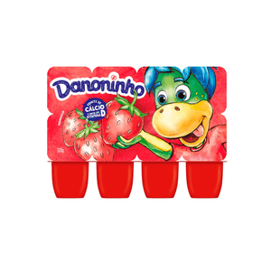 Iogurte Infantil Petit Suisse Danoninho Sabor Morango Contém 8 Unidades Bandeja 320g