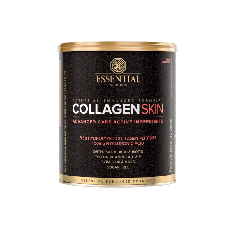 Suplemento Alimentar Essential Nutrition Colágeno Collagen Skin Sabor Cranberry Lata 300g