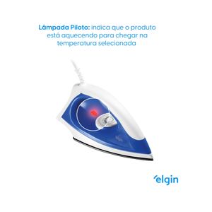 Ferro de Passar a Seco ELGIN Iron Force Branco e Azul 1un