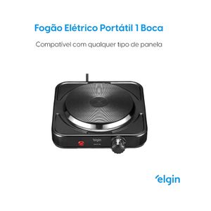 Fogão Elétrico Portátil de Mesa ELGIN Preto 1 Boca 1un