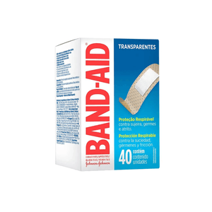 Band-Aid Curativos Transparentes Johnson & Johnson Caixa com 40 Unidades