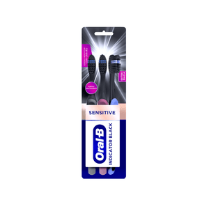 Escova Dental Oral-B Sensitive Black Macia Contém 3 Unidades