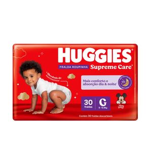 Fralda Descartável Infantil HUGGIES Roupinha Supreme Care Tamanho G Pacote 30un