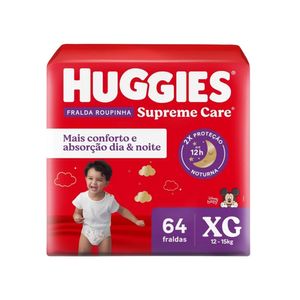 Fralda Descartável HUGGIES Roupinha Supreme Care Bag XG Infantil Pacote 64un