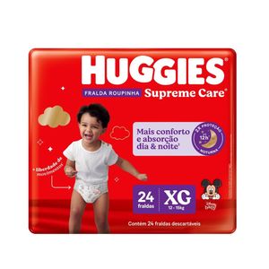 Fralda Descartável Infantil Roupinha Huggies Supreme Care Tamanho XG Contém 24 Unidades