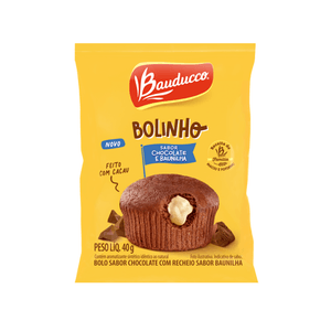 Bolinho Recheado Bauducco Chocolate e Baunilha Embalagem 40g