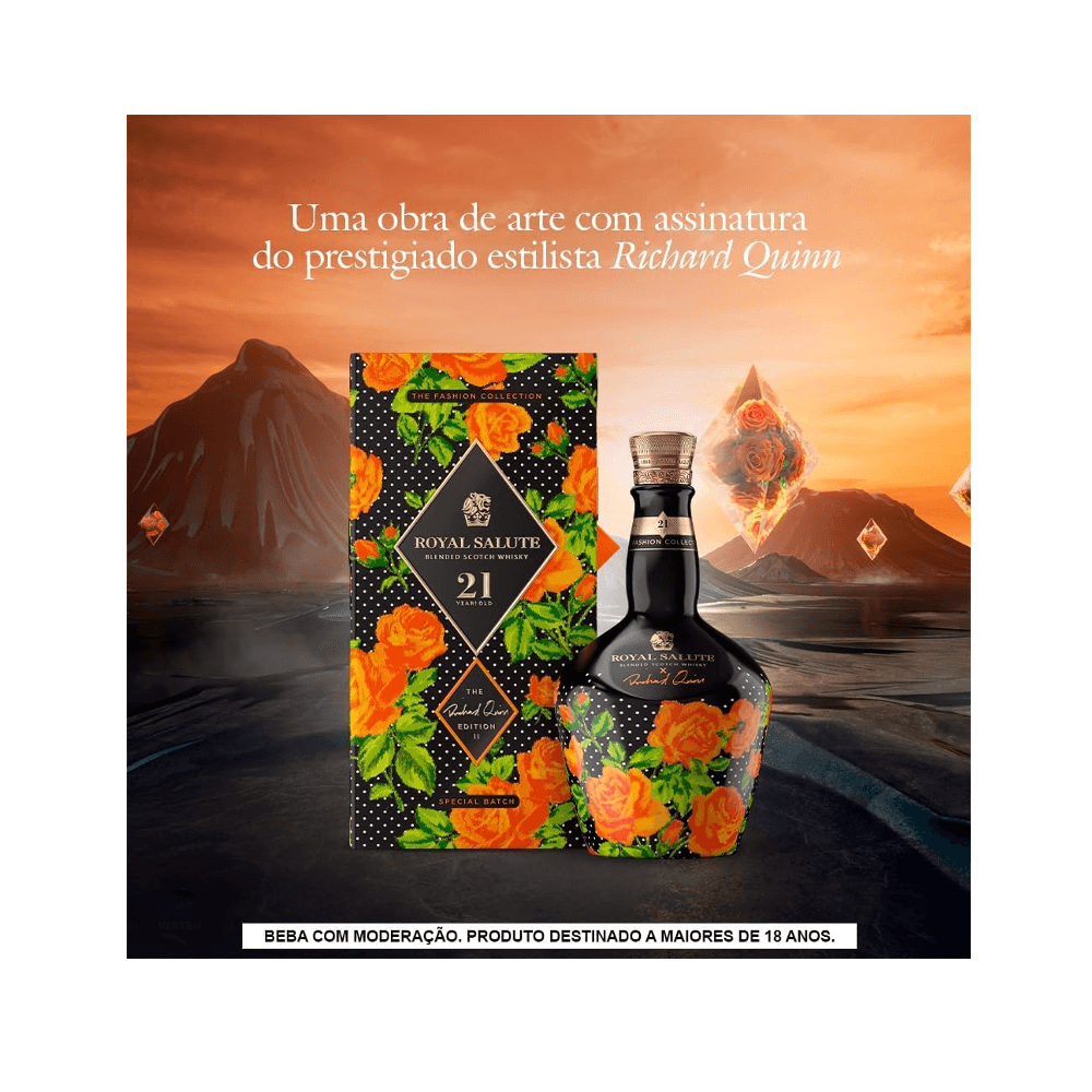Whisky Royal Salute 21 Anos The Richard Quinn Laranja Garrafa