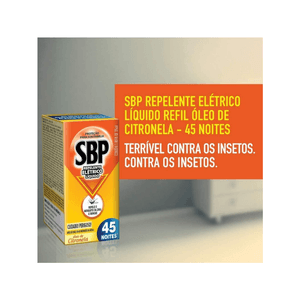 Repelente Elétrico Líquido SBP 45 Noites Citronela Refil 1 unidade 35ml