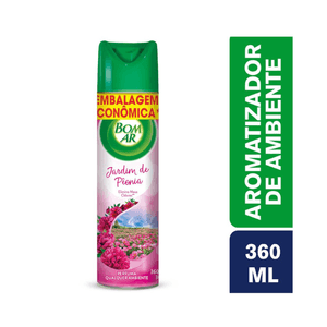 Aromatizador Bom Ar Aerossol Jardim de Peônia 360ml Embalagem Econômica