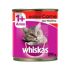 Ração úmida Whiskas Sabor Carne ao Molho Lata 290g
