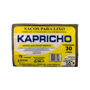 Saco de Lixo KAPRICHO Pacote 30L 10un