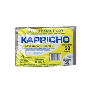Saco de Lixo KAPRICHO Pacote 50L 10un