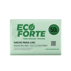 Saco de Lixo ECOFORTE Pacote 50L 10un