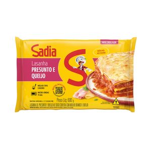 Lasanha Sadia com Presunto e Queijo Embalagem 600g