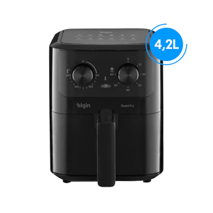 Fritadeira Air fryer ELGIN Quad Fry 4,2L Preta Quadrada