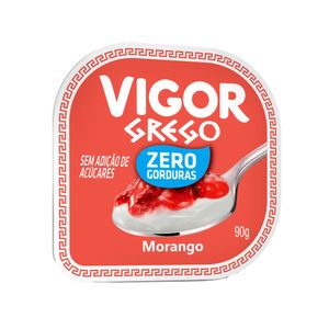 Iogurte Grego VIGOR Zero Gordura Morango Pote 90g