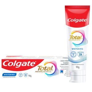 Creme Dental Colgate Total Whitening, com Flúor, 90g