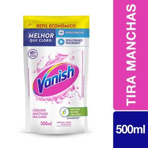 Tira Manchas Vanish Líquido Crystal White para roupas brancas Refil Econômico 500ml