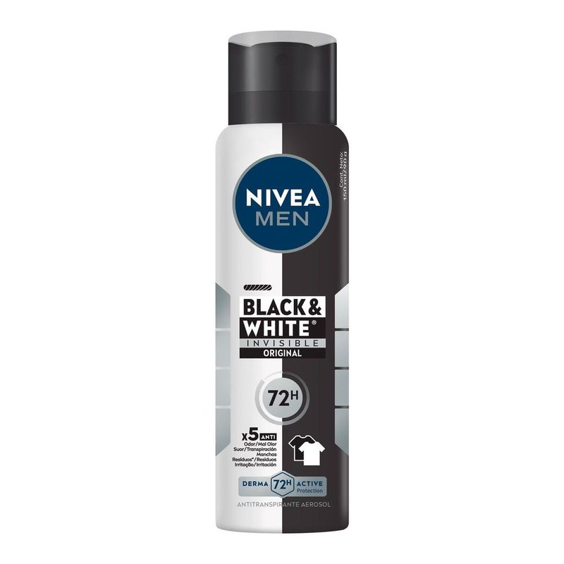 NIVEA MEN Desodorante Aerossol Black & White Invisible Original 150ml