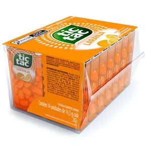 Display Tic Tac Pastilhas Sabor Laranja com 12 Unidades de 14,5g