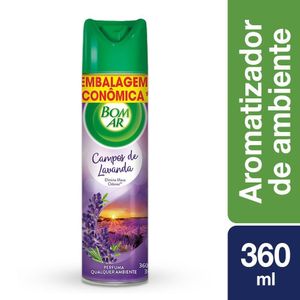Aromatizador Bom Ar Aerossol Campos de Lavanda 360ml Embalagem Econômica