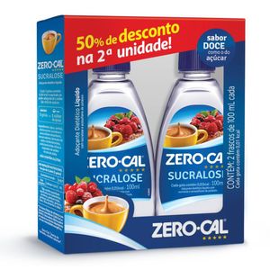 Kit Adoçante Líquido Zero-Cal Sucralose 2 unidades 100ml cada