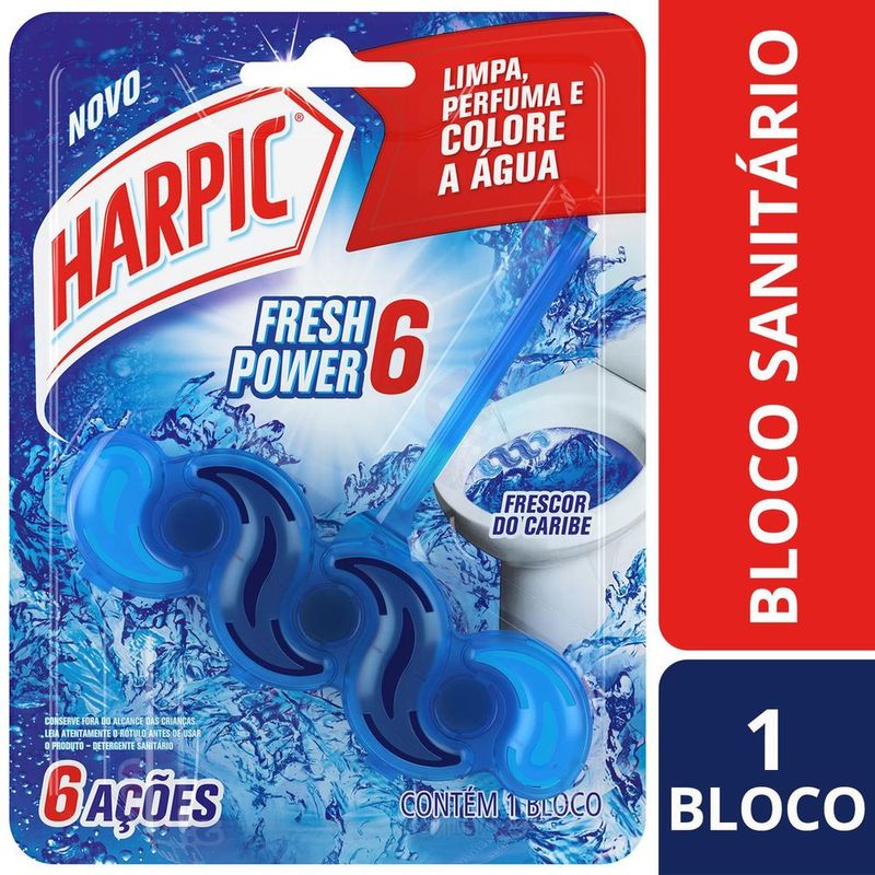 Bloco Sanitário Harpic Fresh Power 6 Frescor do Caribe