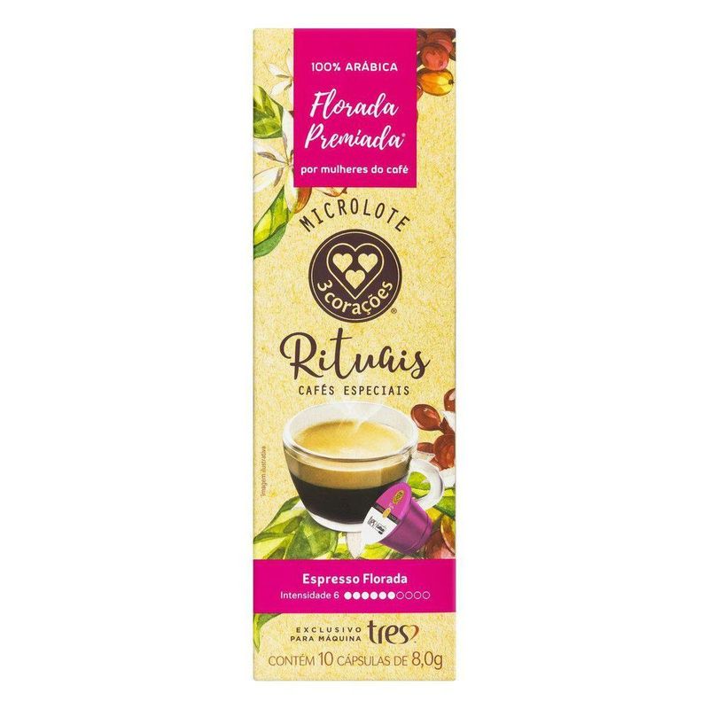 Capsula de Café Espresso Florada Rituais Intensidade 6 3 Corações 10 unid